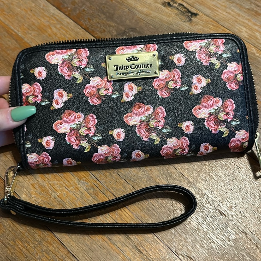 Black floral juicy couture wallet